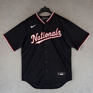Washington Nationals C.J. Abram’s #5 Nike jersey Black and Red MLB Baseball
